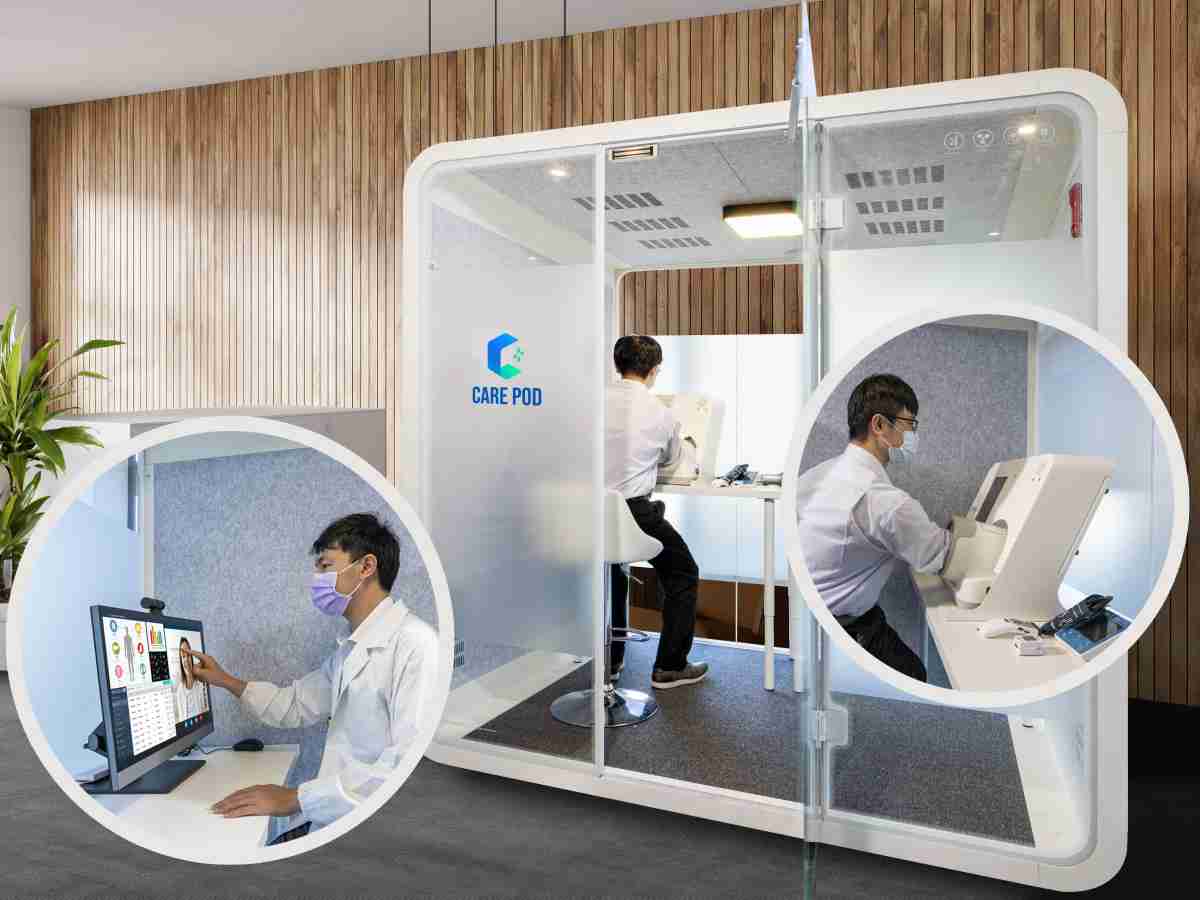 达擎于医疗科技展中展出＂远距诊疗舱＂，，，，以因应医疗数字化及社会高龄化趋势下、、、复诊及慢性病患等族群对于远距看诊需求逐渐升高所推出的创新整合方案。。。多功能合一、、高隐私性的远距诊疗舱可根据病患端与医师端的不同需求，，，提供弹性化及客制化功能，，，，节省医生和病患的精力及时间